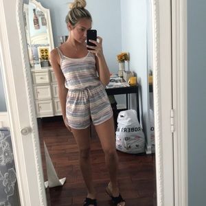 Washed multi-colored knit romper